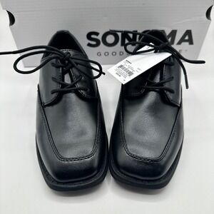 Sonoma‎ Goods for Life Black Lace Up Memory Foam Dress Shoes Boys Size 1